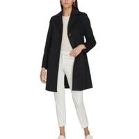 Casaco Calvin Klein Feminina Longo Com Botões em Lã - Preto Casaco Calvin Klein Feminina Longo Com Botões em Lã Preto g