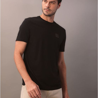 Camiseta Manga Curta Calvin Klein Masculino Algodão Egípcio Aop - Preto Camiseta Manga Curta Calvin Klein Masculino Algodão Egípcio Aop Preto Gg