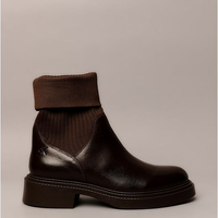 Bota Calvin Klein Jeans Feminino Cano Meia Knitting - Cafe Bota Calvin Klein Jeans Feminino Cano Meia Knitting Cafe 38