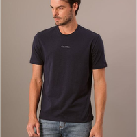 Camiseta Masculina Meia Malha Flamê Calvin Klein - Azul Marinho Camiseta Masculina Meia Malha Flamê Calvin Klein Azul Marinho Gg