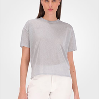 Camiseta Feminina Tricot Transparência Calvin Klein - Light Grey Camiseta Feminina Tricot Transparência Calvin Klein Light Grey Pp