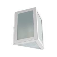 Arandela Triangular Aluminio Vidro Ip54 Verti - BRANCO