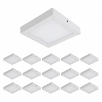 Kit 15 Plafons Led Sobrepor Branco 6W 12X12cm Yamamura