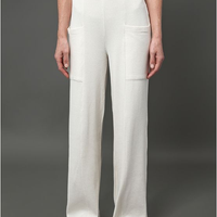 Calça Feminina Malha Wide Leg Calvin Klein - Off White Calça Feminina Malha Wide Leg Calvin Klein Off White m
