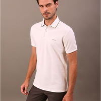 Polo Manga Curta Calvin Klein Regular Listras Surton - Off White Polo Manga Curta Calvin Klein Regular Listras Surton Off White p