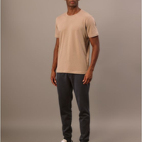 Camiseta Masculina de Algodão Essentials Minimalista - Caqui Medio Camiseta Masculina de Algodão Essentials Minimalista Caqui Medio Pp