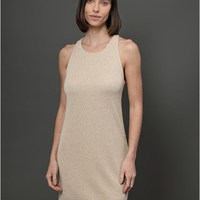 Vestido Feminino Malha Metallic Calvin Klein Jeans - Caqui Medio Vestido Feminino Malha Metallic Calvin Klein Jeans Caqui Medio m