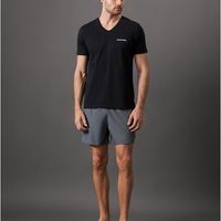 Camiseta Manga Curta Decote v Logo No Peito Calvin Klein Swimwear - Preto Camiseta Manga Curta Decote v Logo No Peito Calvin Klein Swimwear Preto g