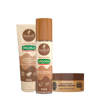 Kit Hidratante Esfoliante E Body Splash Haskell Doce De Leite Viçosa 200g 150g 200ml