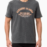 Camiseta Masculina Paradise Islands - Chumbo Camiseta Masculina Paradise Islands Chumbo m