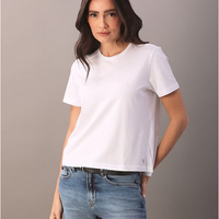 Camiseta Calvin Klein Jeans Feminino Algodão Egípcio - Branco Camiseta Calvin Klein Jeans Feminino Algodão Egípcio Branco Gg