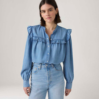 Blusa Levi's® Gianna Manga Longa Lavagem Média - XL USA | GG BR