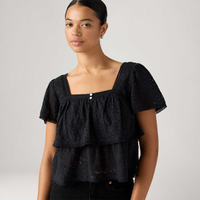 Blusa Levi's® Dom Lace Preta Manga Curta - XS USA | PP BR