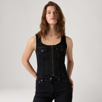 Regata Jeans Levi's® Vintage com Zíper Preta - XS USA | PP BR