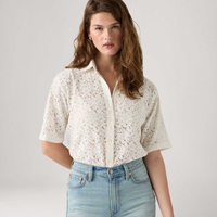 Camisa Levi's® Harlie Lace Branca Manga Curta - XS USA | PP BR