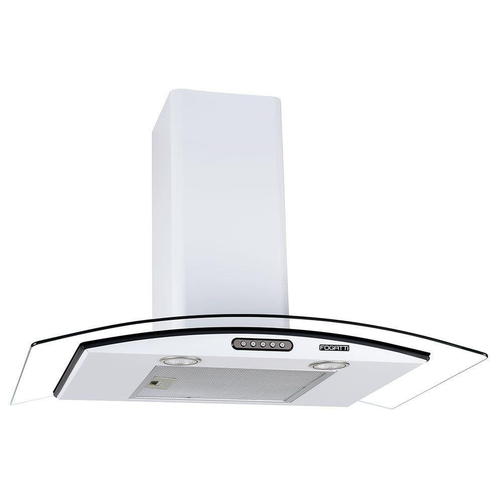 Coifa de Parede 80cm Vidro Curvo Slim Fogatti Branco - 220V Coifa de Parede 80cm Vidro Curvo Slim Fogatti Branco - 220V