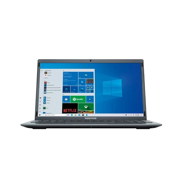 Notebook Positivo Intel Atom Quad Core 4GB 128GB eMMC Tela 14 Windows 10 Motion Gray Q4128C-S