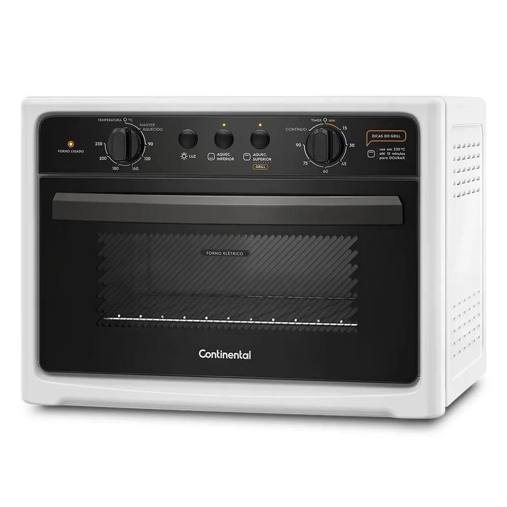 Forno Elétrico de Bancada Continental 44 Litros com Vidro Interno Removível Branco BC44B - 127 Volts - 110V Forno Elétrico de Bancada Continental 44 Litros com Vidro Interno Removível Branco BC44B - 127 Volts - 110V
