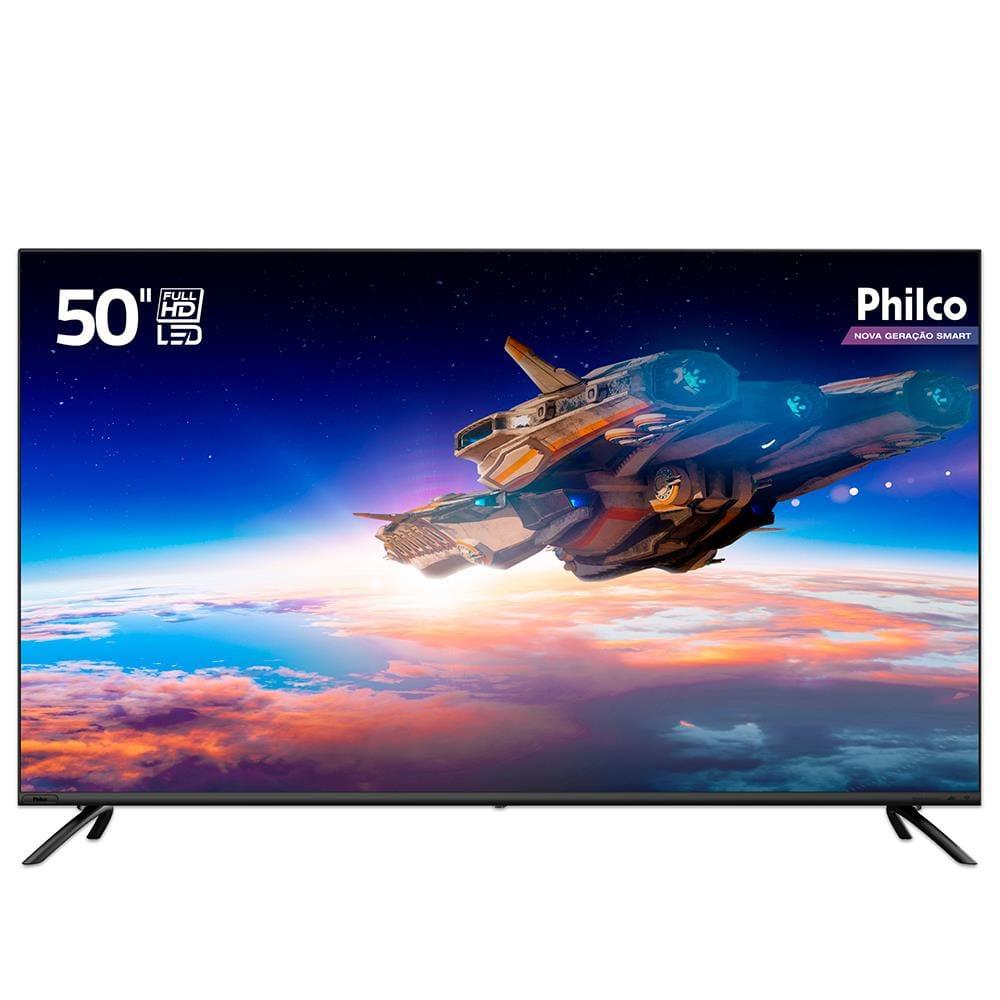 Smart TV LED 50" 4K Philco PTV50G70SBLSG com HDR, Processador Quad Core, GPU Triple Core, Dolby Audio, Mídia Cast, Wi-Fi, HDMI e USB