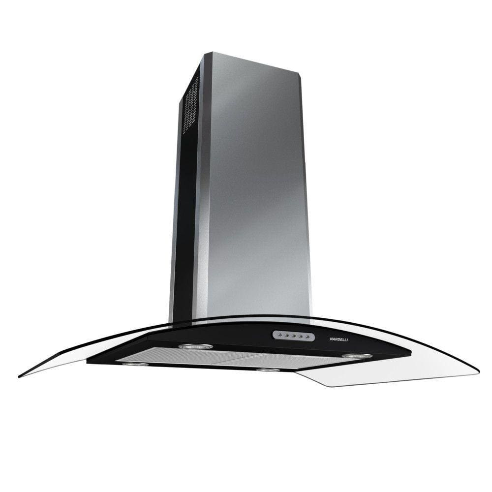 Coifa de Ilha CVC Nardelli Vidro Curvo Black 90cm 127V - 110V