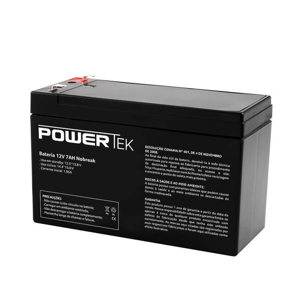 Bateria Powertek 12V 7AH Para Nobreak - EN013 EN013