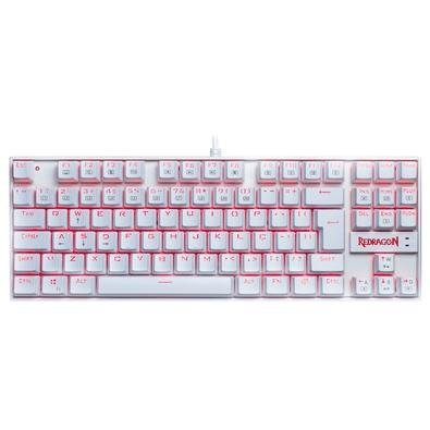 Teclado Mecânico Gamer Redragon Kumara, Anti-Ghosting, LED Vermelho, Switch Redragon MK2 Brown, ABNT2, Branco - K552W-2 (BROWN)