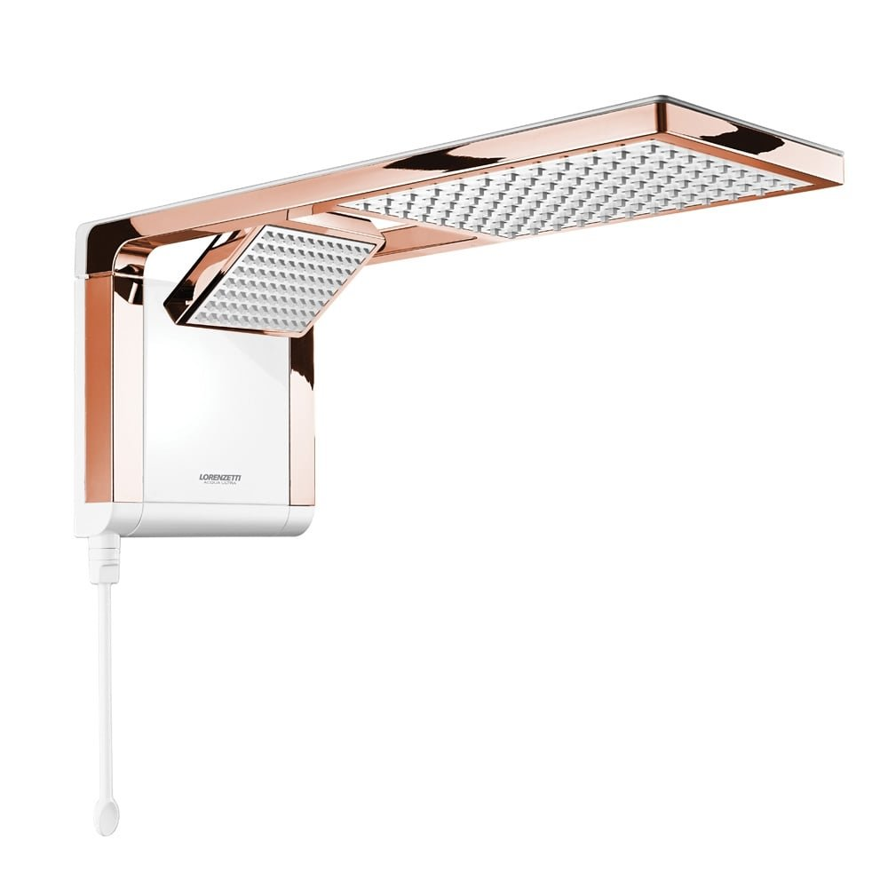 Chuveiro Lorenzetti Acqua Duo Multi Temperatura Branco/Rose Gold 7800W Chuveiro Lorenzetti Acqua Duo Multi Temperatura Branco/Rose Gold 7800W