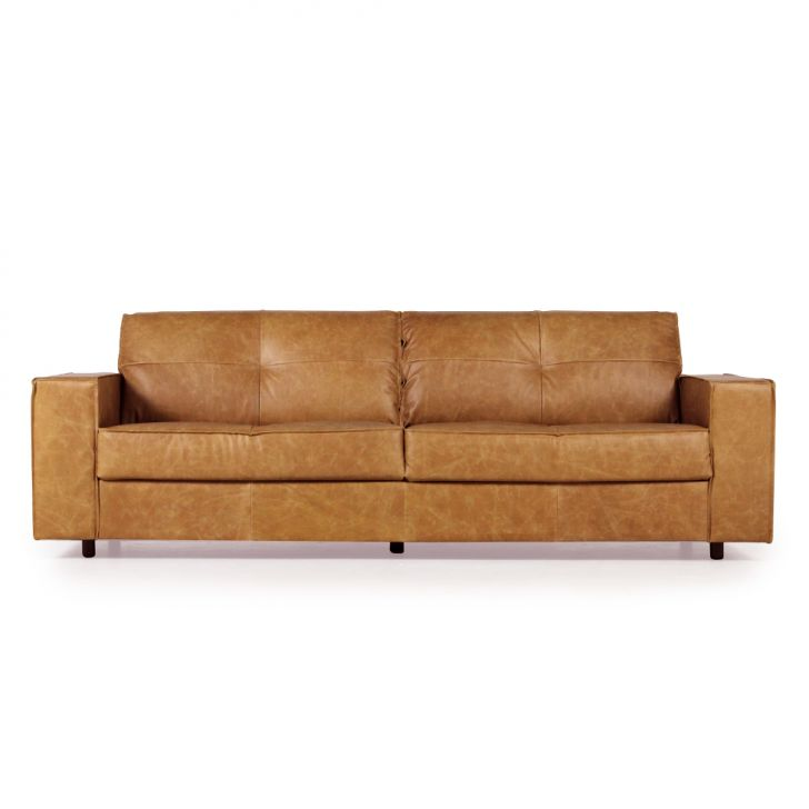 Sofá 3 Lugares Valencia Couro La Paz Camel 208 cm Sofá 3 Lugares Valencia Couro La Paz Camel 208 cm
