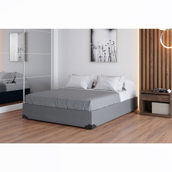 Base para Cama Box Casal Joe Linho (36x138x188) Cinza Base para Cama Box Casal Joe Linho (36x138x188) Cinza