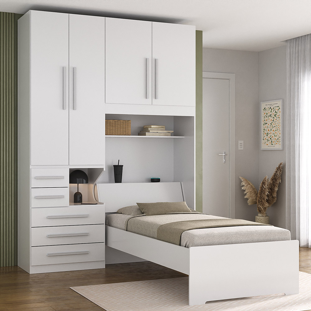 Dormitório De Solteiro 1225 Branco Dormitório De Solteiro 1225 Branco