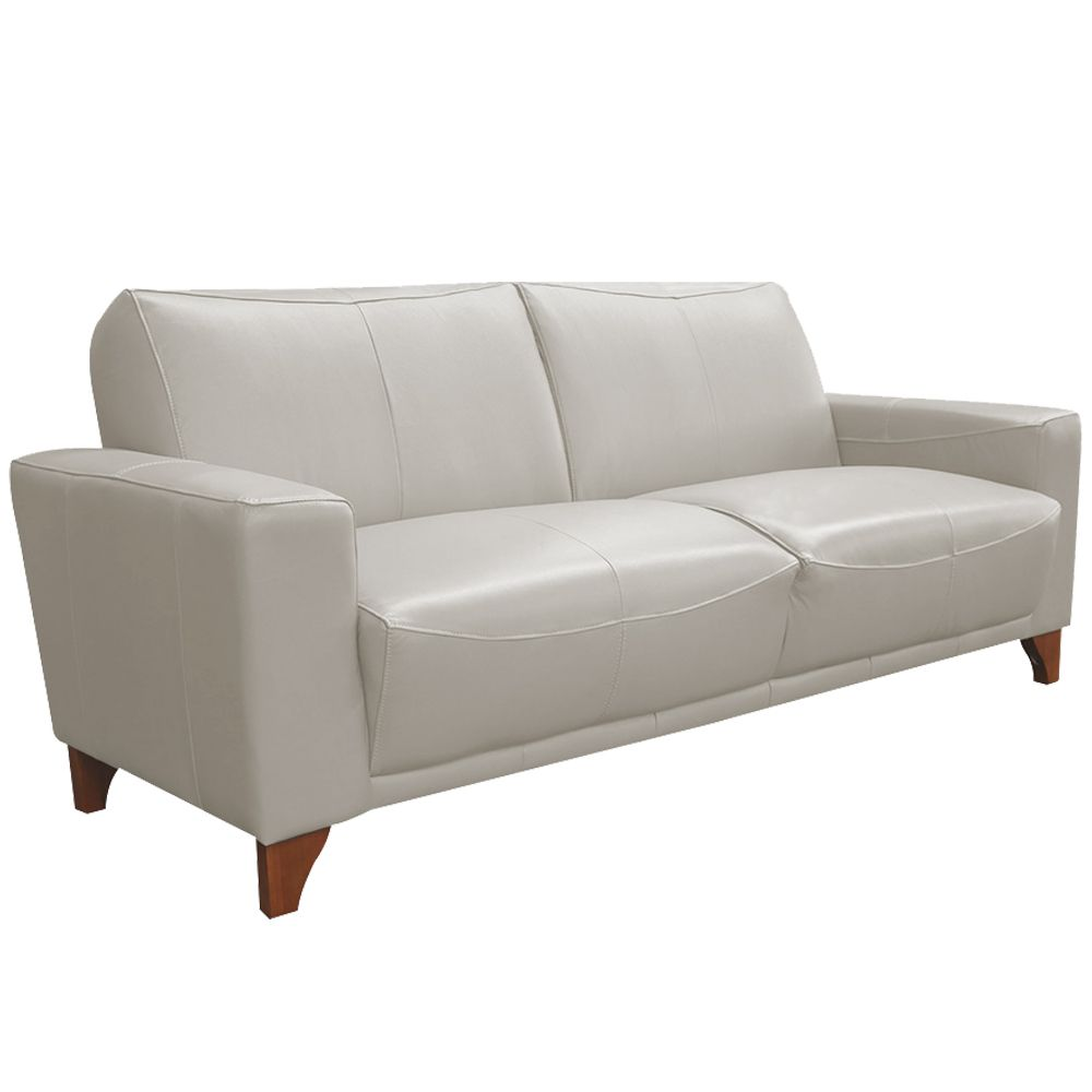 Sofá 3 Lugares Sala de Estar Recepção 200cm Russia Couro Off White G40 - Gran Belo Sofá 3 Lugares Sala de Estar Recepção 200cm Russia Couro Off White G40 - Gran Belo