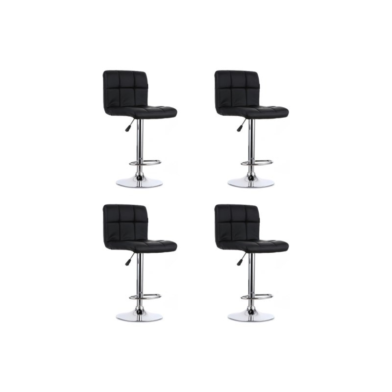 Kit 4 Banquetas Estofadas Vox com Regulagem a Gás Preto - Facthus Kit 4 Banquetas Estofadas Vox com Regulagem a Gás Preto - Facthus