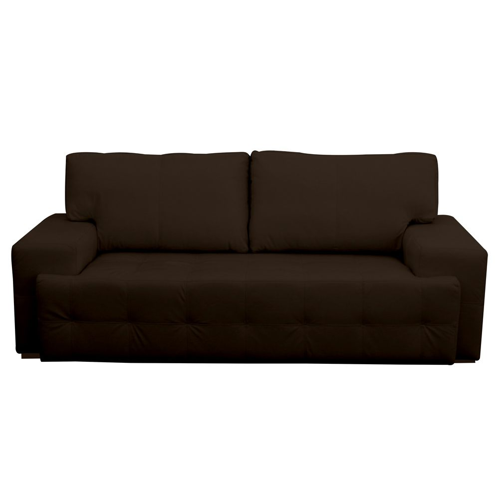 Sofá 3 Lugares Sala de Estar Roma 230 cm Couro Marrom G58 - Gran Belo Sofá 3 Lugares Sala de Estar Roma 230 cm Couro Marrom G58 - Gran Belo