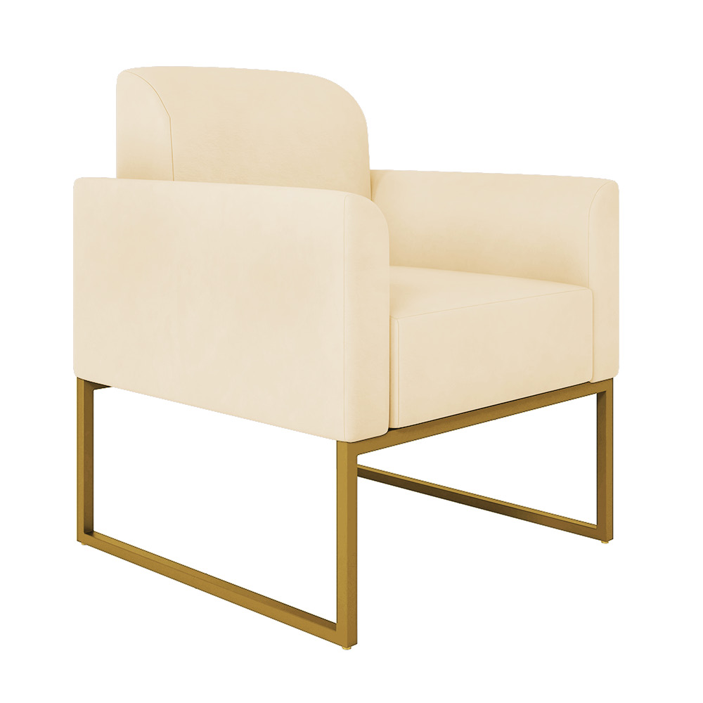 Poltrona Marisa Suede Base Industrial Metálica Dourado D'Rossi Poltrona Marisa Suede Base Industrial Metálica Dourado D'Rossi