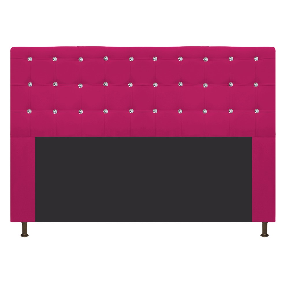 Cabeceira Estofada Dama 160 cm Queen Size Com Strass Suede Pink - Amarena Móveis Cabeceira Estofada Dama 160 cm Queen Size Com Strass Suede Pink - Amarena Móveis