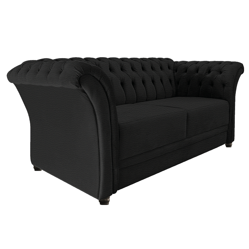 Namoradeira Chesterfield Sofia Corano Preto - Amarena Móveis Namoradeira Chesterfield Sofia Corano Preto - Amarena Móveis