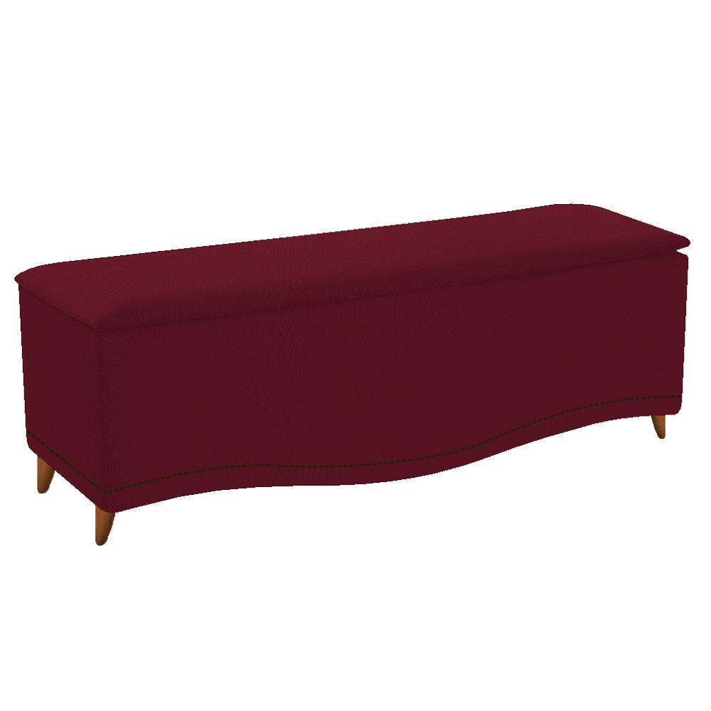 Calçadeira Estofada Yasmim 90 cm Solteiro Suede Bordô - Amarena Móveis Calçadeira Estofada Yasmim 90 cm Solteiro Suede Bordô - Amarena Móveis