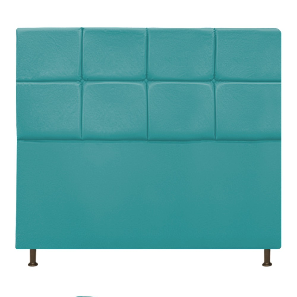 Cabeceira Estofada Damares 160 cm Queen Size Com Botonê Suede Azul Turquesa - Amarena Móveis Cabeceira Estofada Damares 160 cm Queen Size Com Botonê Suede Azul Turquesa - Amarena Móveis