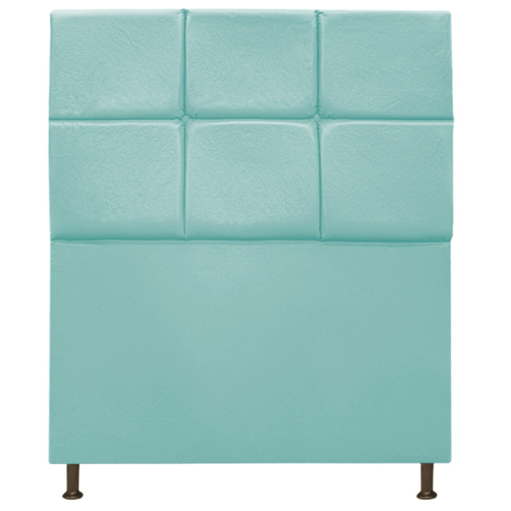 Cabeceira Estofada Damares 90 cm Solteiro Com Botonê Suede Azul Tiffany - Amarena Móveis