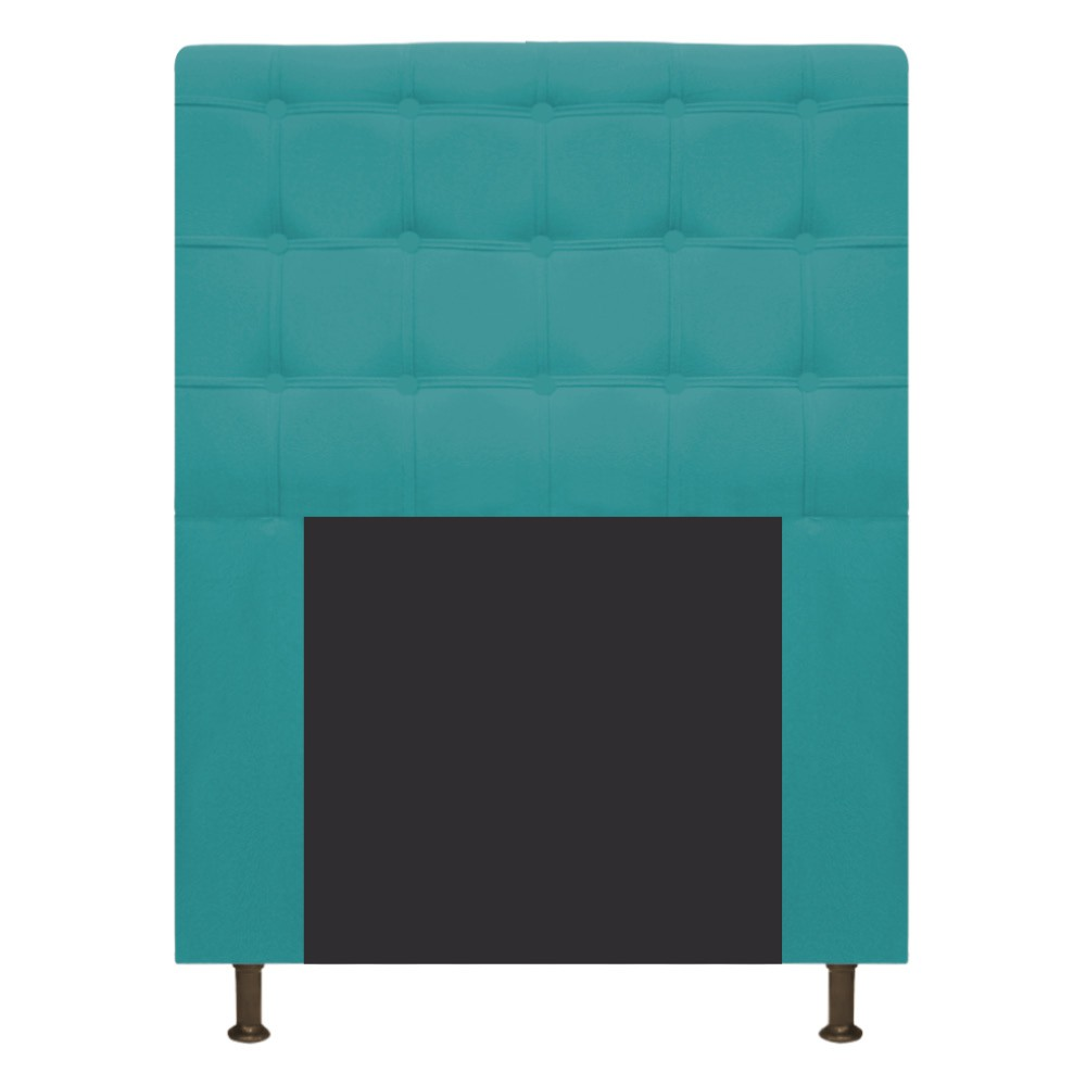 Cabeceira Estofada Dama 90 cm Solteiro Com Botonê Suede Azul Turquesa - Amarena Móveis Cabeceira Estofada Dama 90 cm Solteiro Com Botonê Suede Azul Turquesa - Amarena Móveis