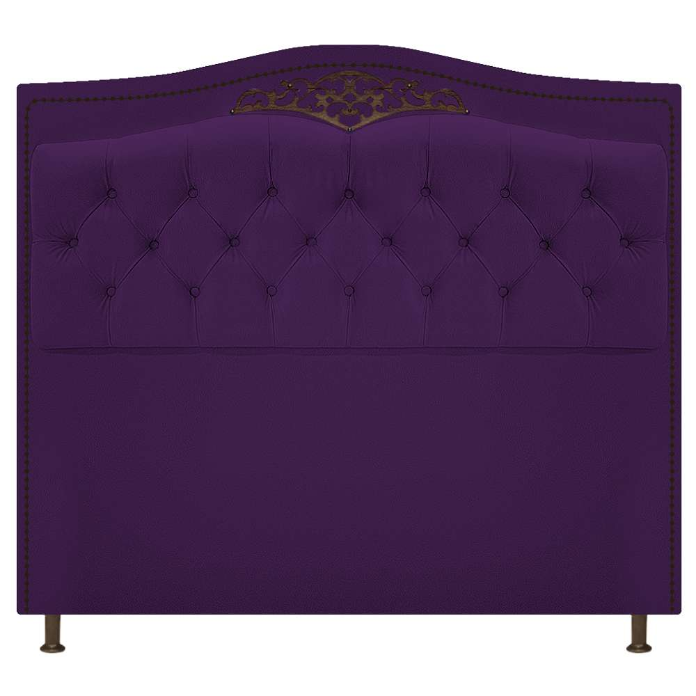 Cabeceira Estofada Yasmim 195 cm King Size Suede Roxo - Amarena Móveis