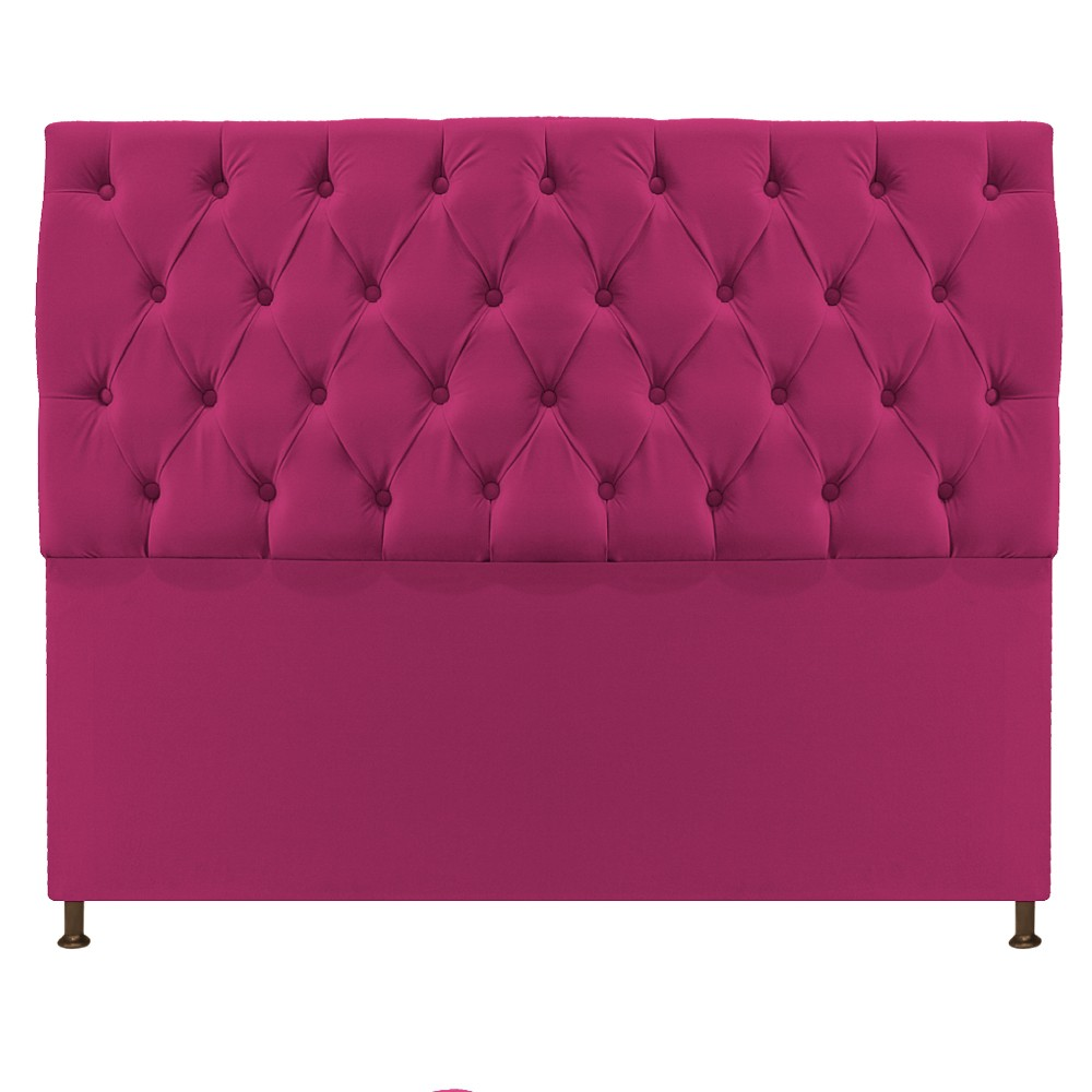 Cabeceira Sofia 140 cm Casal Suede Pink - Amarena Móveis Cabeceira Sofia 140 cm Casal Suede Pink - Amarena Móveis