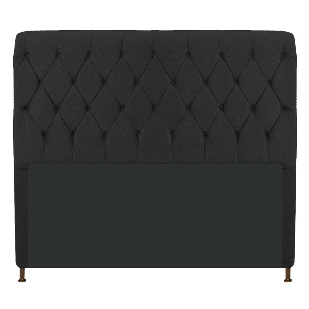 Cabeceira Estofada Cristal 160 cm Queen Size Com Capitonê Corano Preto- Amarena Móveis Cabeceira Estofada Cristal 160 cm Queen Size Com Capitonê Corano Preto- Amarena Móveis