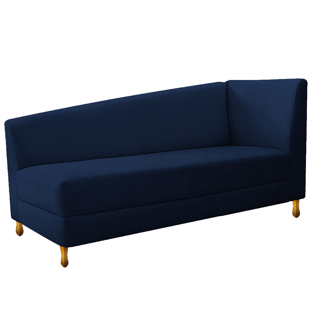 Recamier Valéria 185cm Lado Esquerdo Suede Azul Marinho - Amarena Móveis Recamier Valéria 185cm Lado Esquerdo Suede Azul Marinho - Amarena Móveis