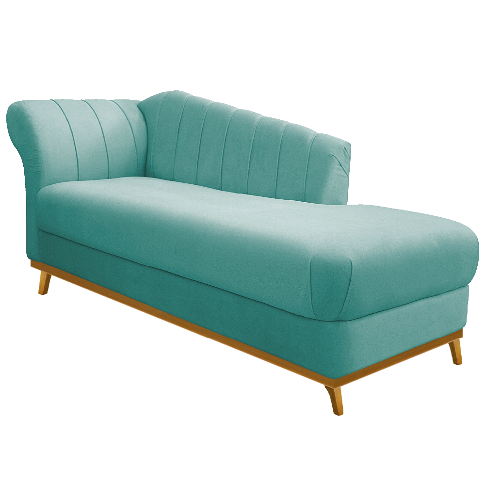Recamier Vanessa 160cm Lado Direito Suede Azul Tiffany - Amarena Móveis Recamier Vanessa 160cm Lado Direito Suede Azul Tiffany - Amarena Móveis