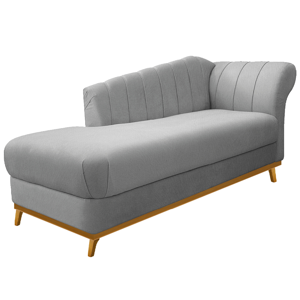 Recamier Vanessa 160cm Lado Esquerdo Suede Cinza - Amarena Móveis Recamier Vanessa 160cm Lado Esquerdo Suede Cinza - Amarena Móveis