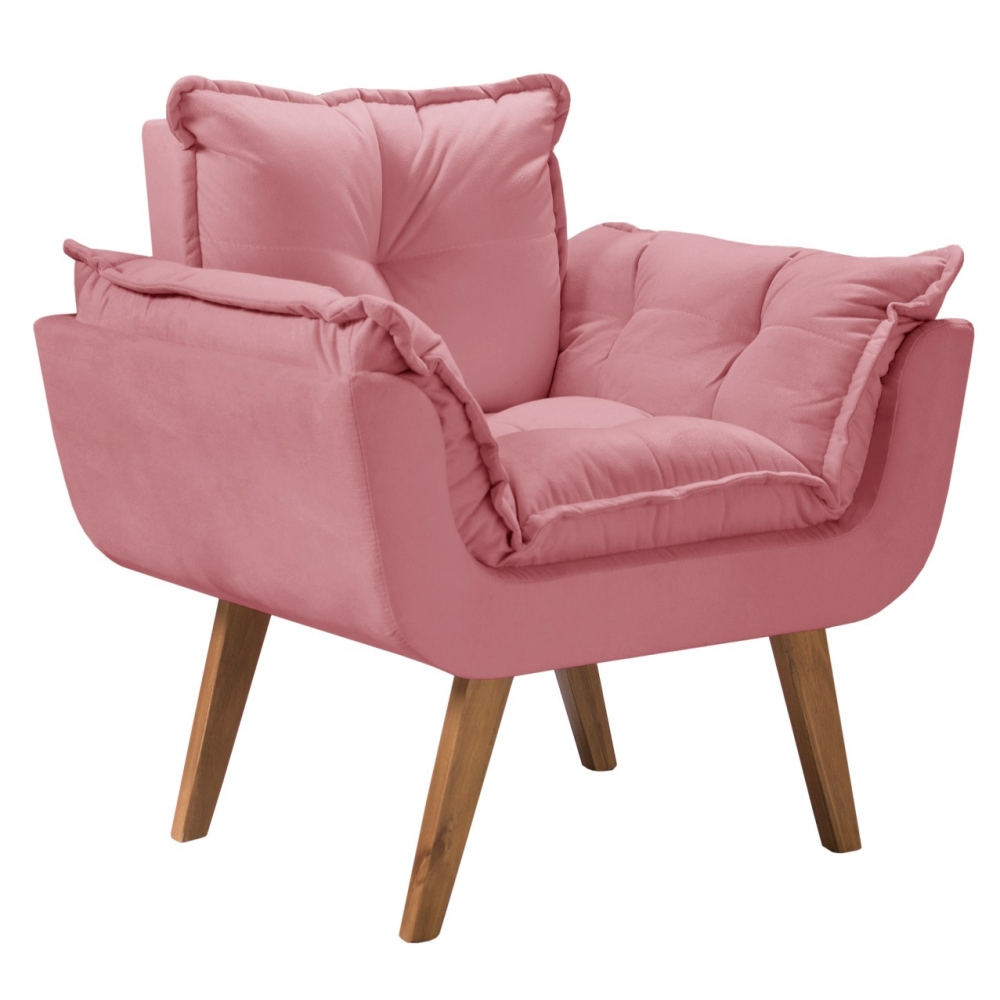 Poltrona Opalla 1 Lugar Base Palito D Salla Rosa
