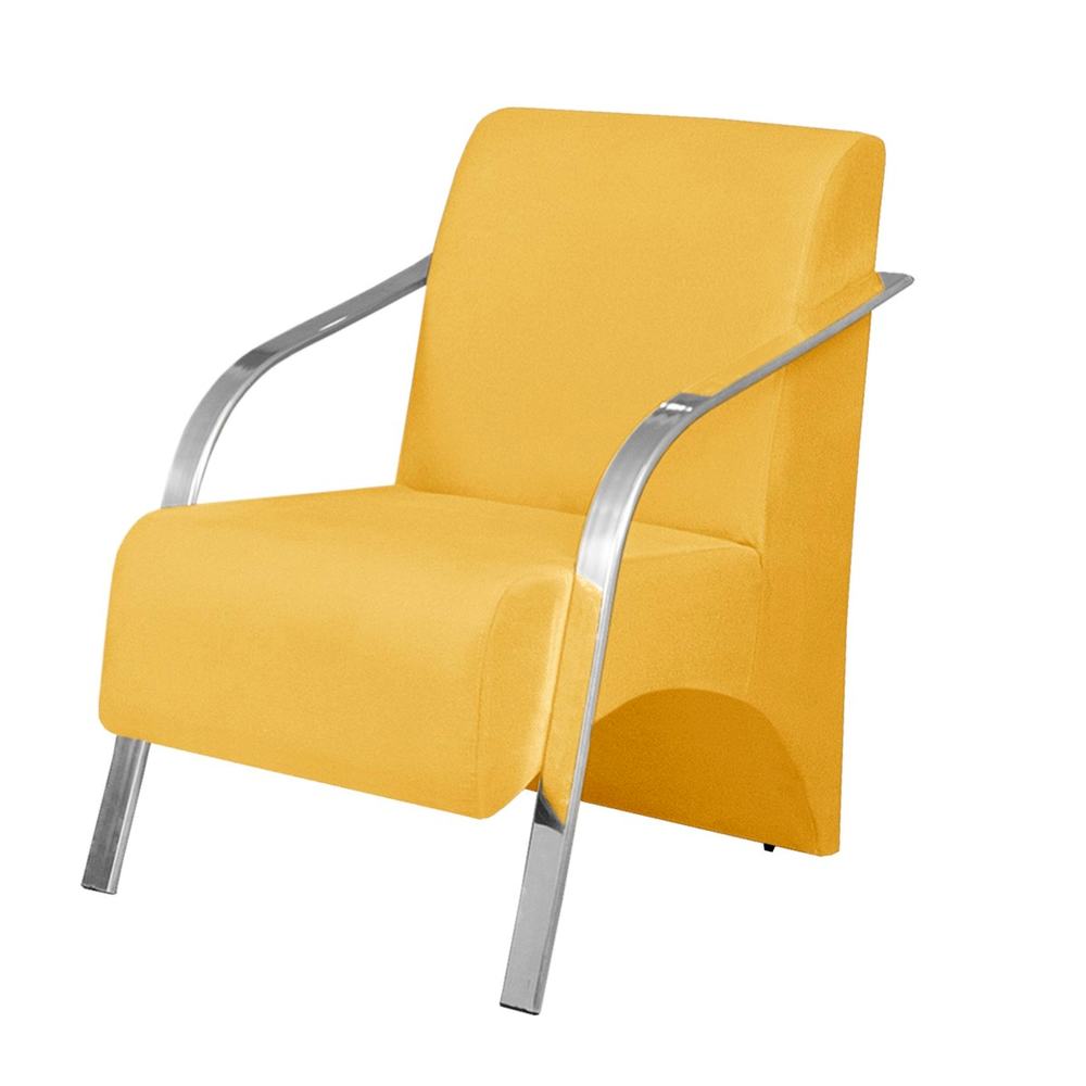 Poltrona Vênus 1 Lugar Braço Alumínio D Salla Amarelo