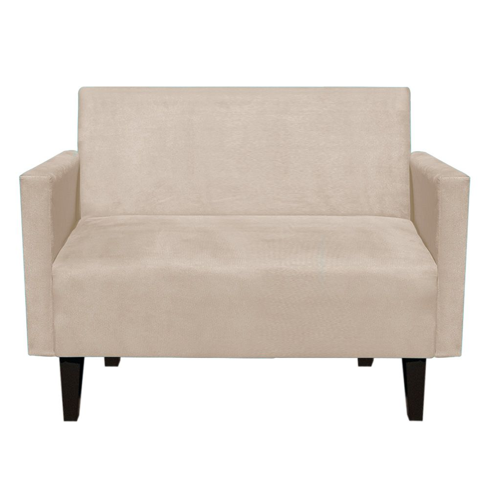 Namoradeira Jade 02 Lugares Suede Bege Pés Chanfrado Tabaco - D'Rossi Namoradeira Jade 02 Lugares Suede Bege Pés Chanfrado Tabaco - D'Rossi