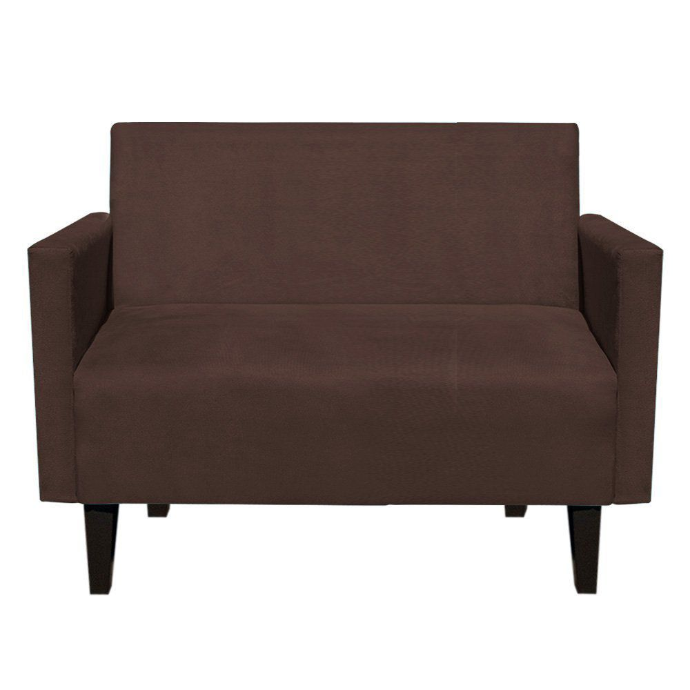 Namoradeira Jade 02 Lugares Suede Marrom Pés Chanfrado Tabaco - D'Rossi Namoradeira Jade 02 Lugares Suede Marrom Pés Chanfrado Tabaco - D'Rossi